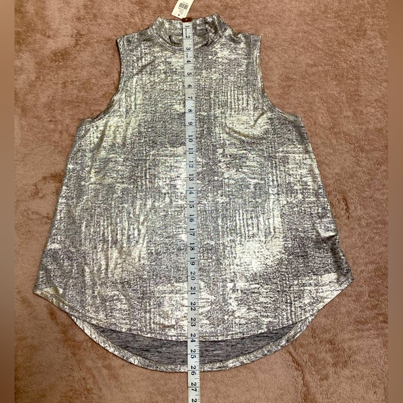 NWT Anthropologie Postmark Mock Neck Metallic Shimmer Sleeveless Top - size XS - Picture 6 of 13